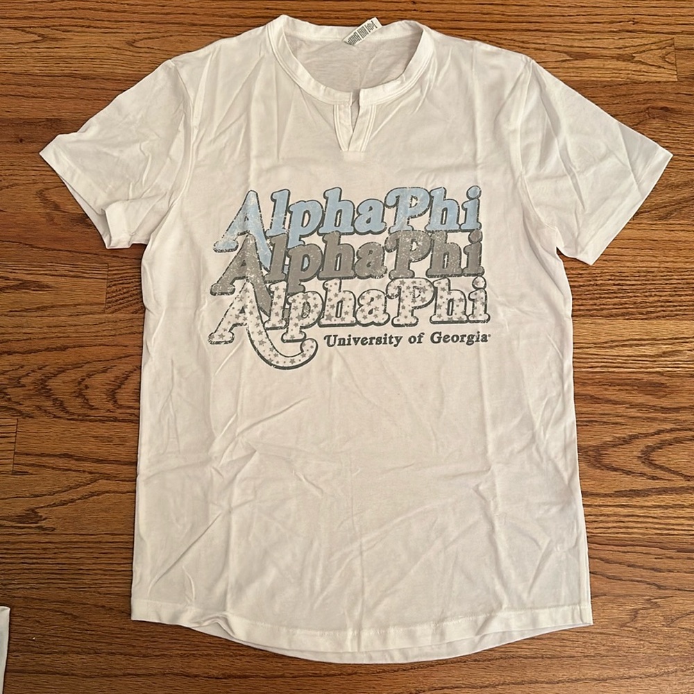 Alpha Phi White T-shirt University of Georgia
